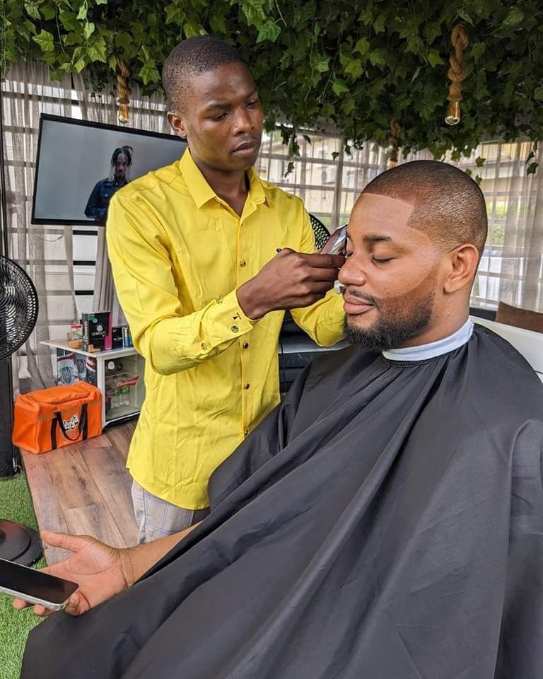 Barber at work